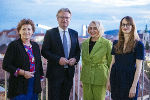 LH Christopher Drexler mit LR Ursula Lackner (l.) sowie Ekaterina Degot und Henriette Gallus (r.).