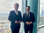 Landeshauptmann Christopher Drexler traf mit dem hessischen Ministerpräsident Boris Rhein zu einem Arbeitsgespräch zusammen. © Land Steiermark; bei Quellenangabe honorarfrei